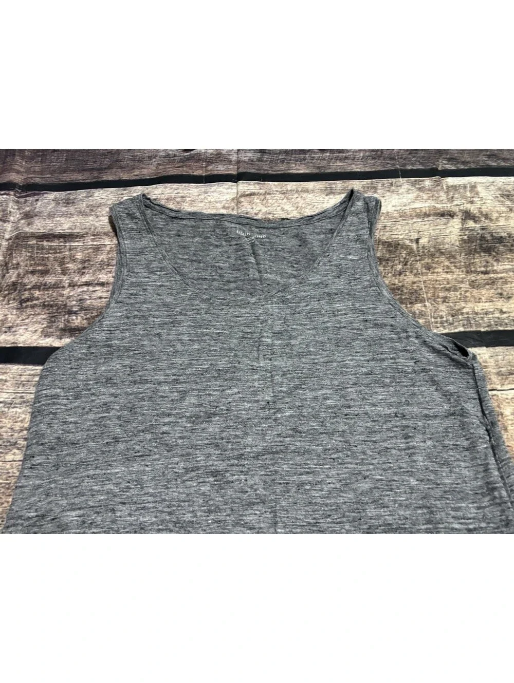 Eileen Fisher Tank Top Womens Medium Organic Cotton Linen Gray